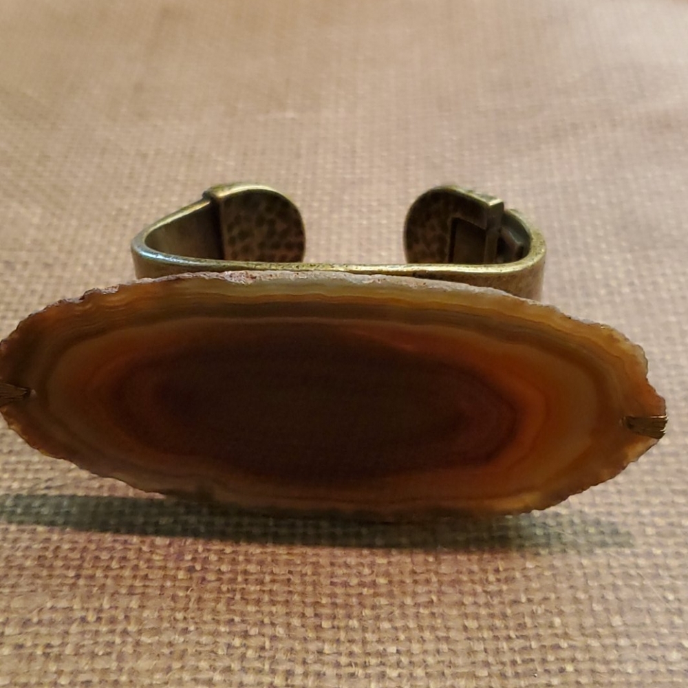 Amber Tone Agate Bracelet